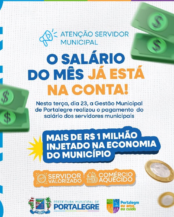 SALÁRIO DO MÊS JÁ ESTÁ NA CONTA!